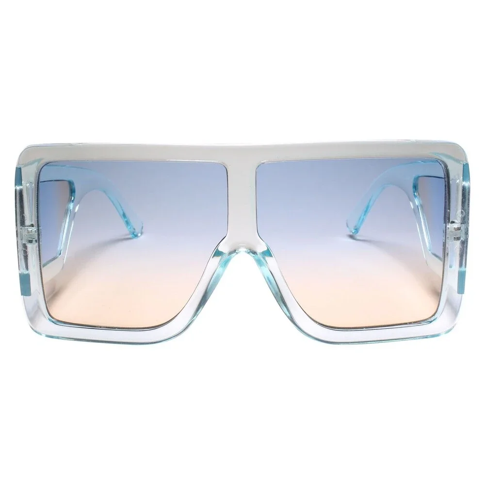 Elegant Classy Oversized Exaggerated Luxury Hot Womens Blue Square Sunglasses